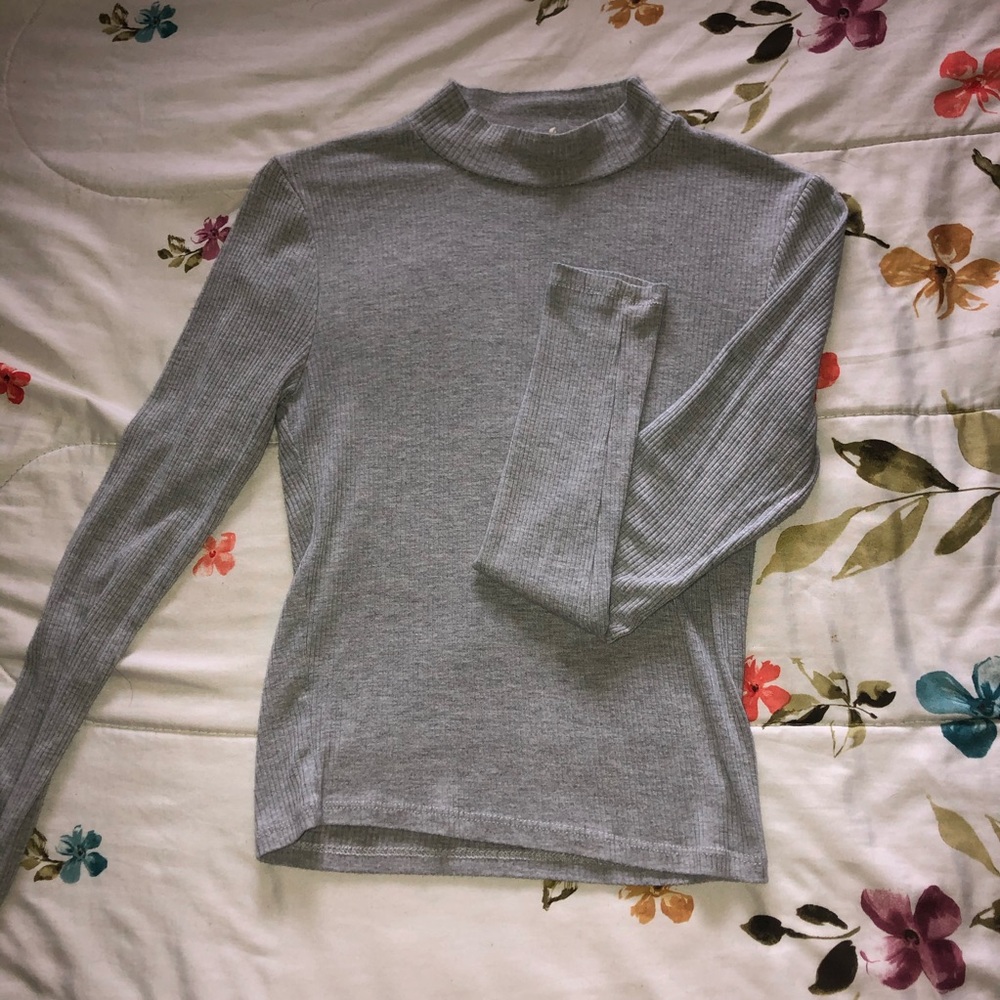 Grey turtle neck